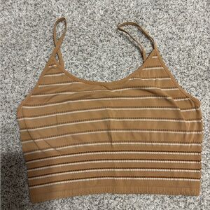 Striped Tan Crop Top